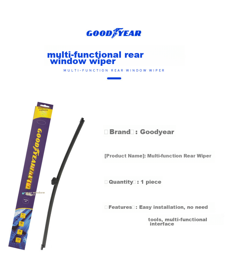 Goodyear Rear Wiper Blade for Audi Q5, Original Size for 2009-2017 Models, Factory-Specific A13 Single Piece 9