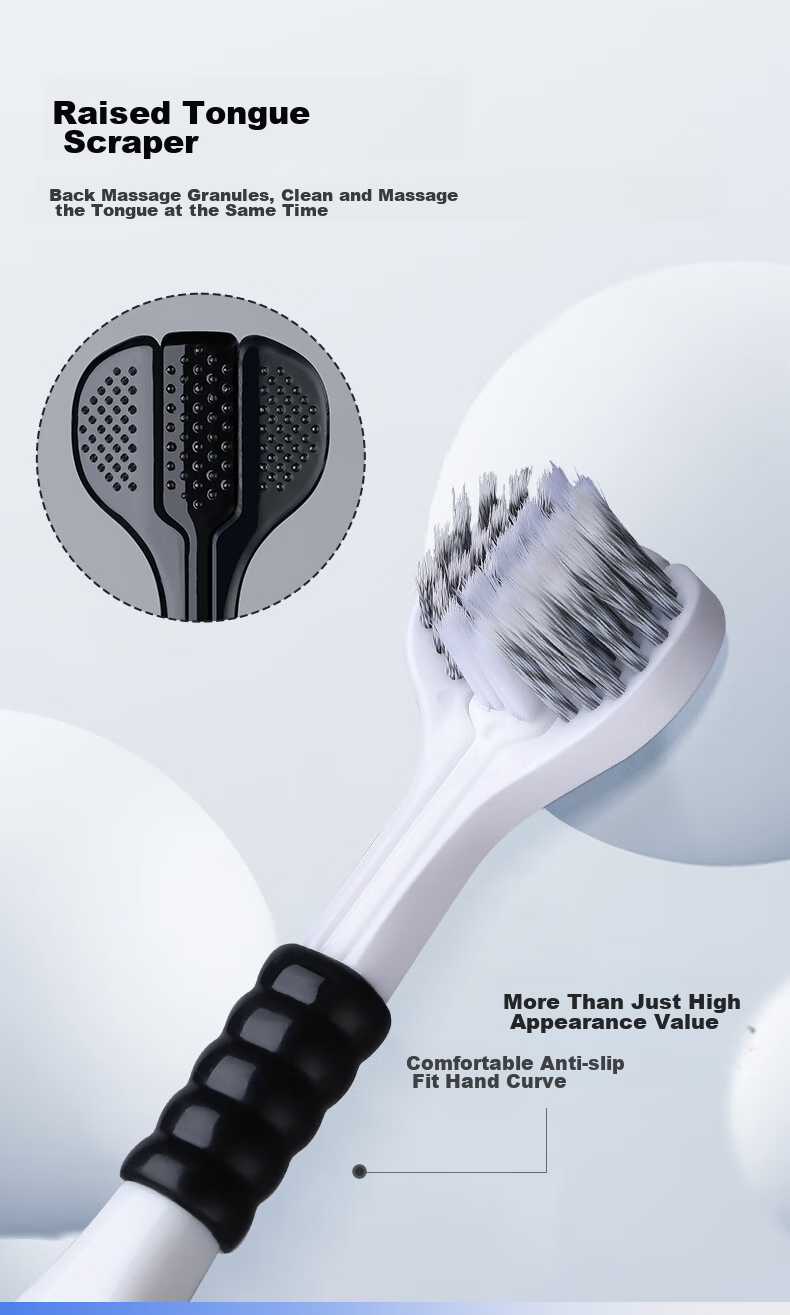 DR.WLEN Adult Three-Sided Toothbrush with Fine Soft Bristles, U-Shaped 3D Triangular Wrap-Around Design for Teeth, Suitable for Men And Women, Family Pack 4