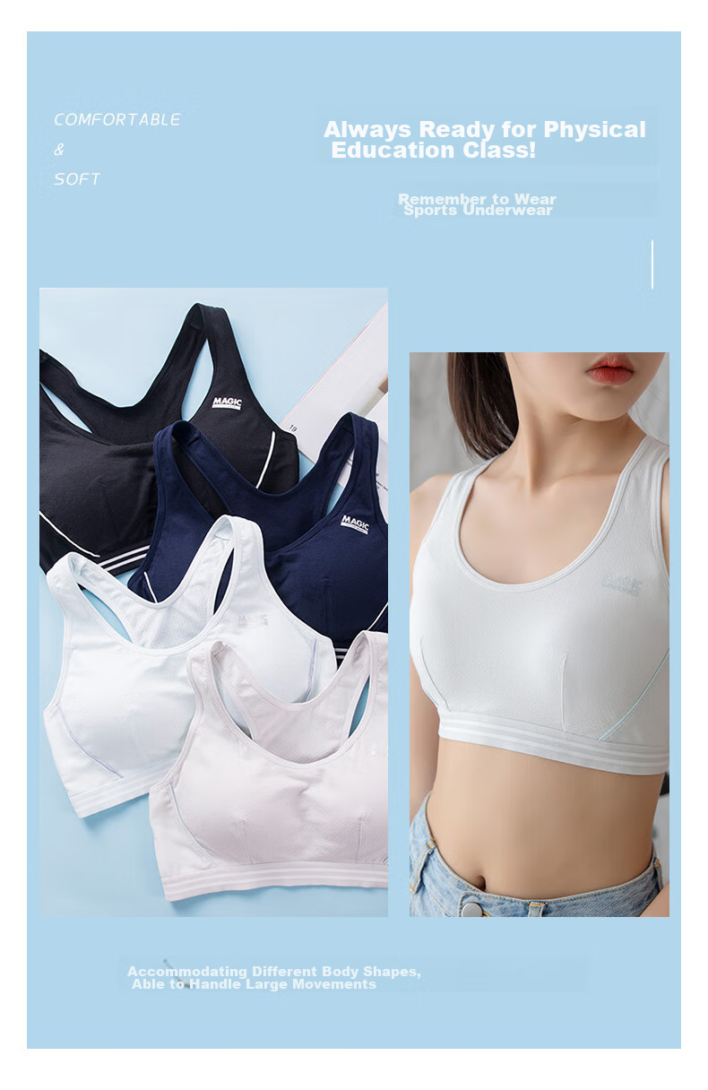 FitonTon Girls' Underwear, Student Bra, Puberty Training Bra, Sports Bra for Teenage Girls, Big Kids' And Children's Underwear 4