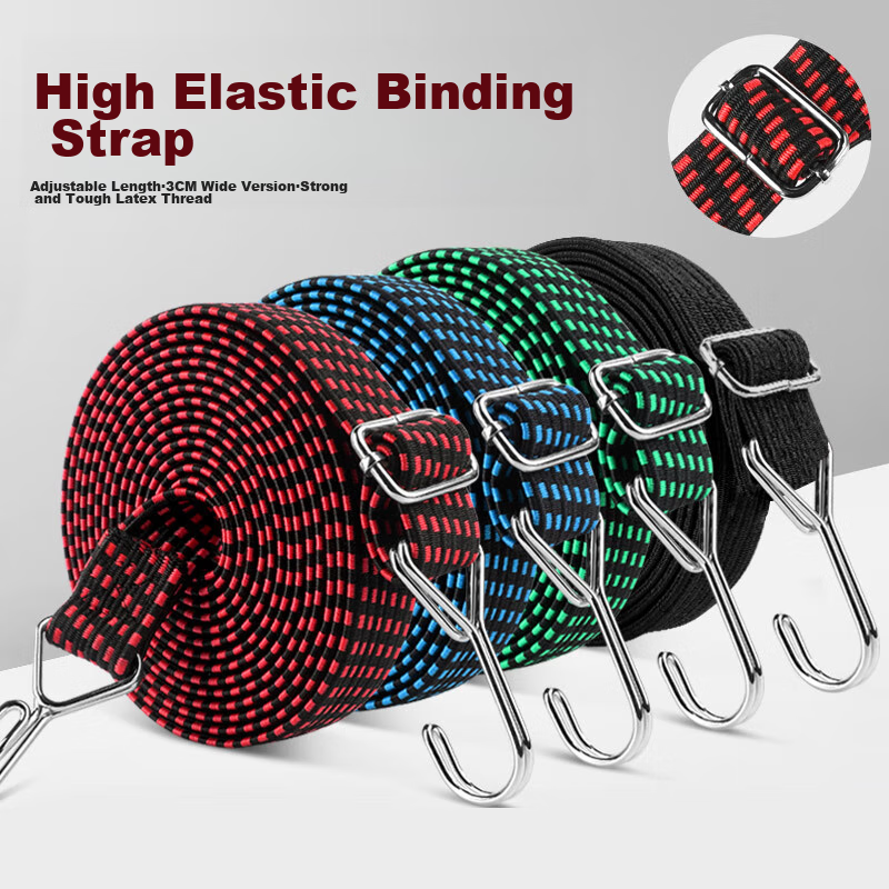 BWNK Bicycle Cargo Rack Luggage Rope Saddle Bag Binding Strap Elastic Cord - Random Color