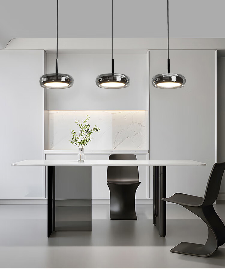 Dengling Hotel Homestay Eye-Protection Dining Room Pendant Light, Trendy Luxury Smart Lighting Fixture, 3-Head Glass Lamp, Guowang Lake 19