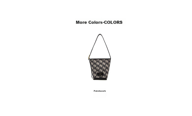 ELLE New Women's Handbag, Monogram Bucket Bag, Tote Bag, Commuter Shoulder Bag, Underarm Bag, Birthday Gift, 23025 5