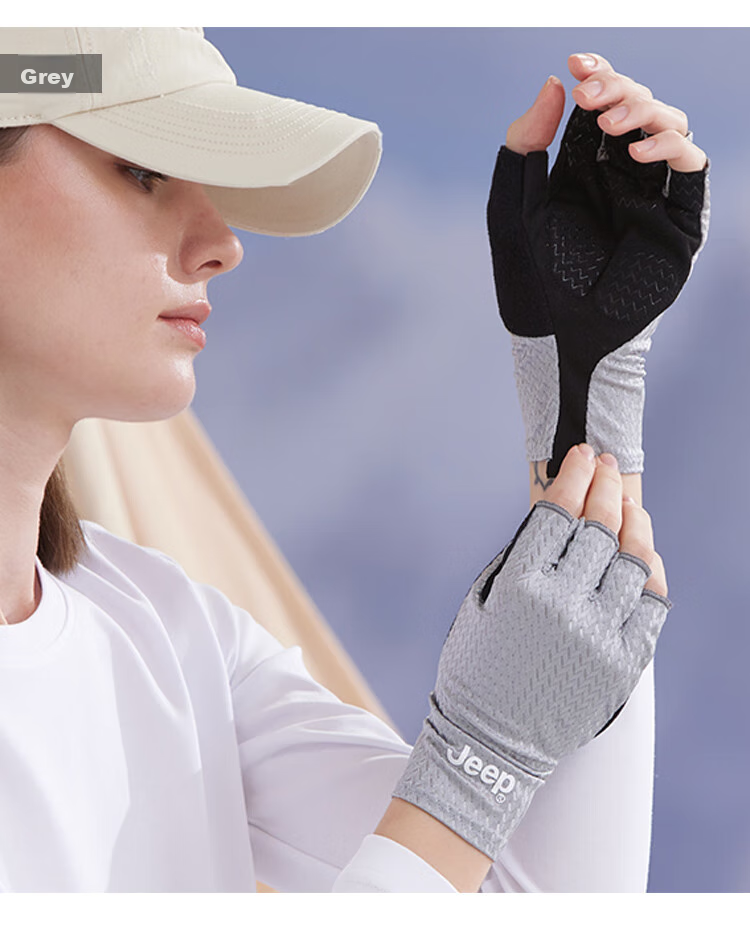 JEEP Gloves for Men And Women, Universal Half-Finger Outdoor Thin Breathable Non-Slip Shock-Absorbing Road Bike Motorcycle Riding Gloves 9