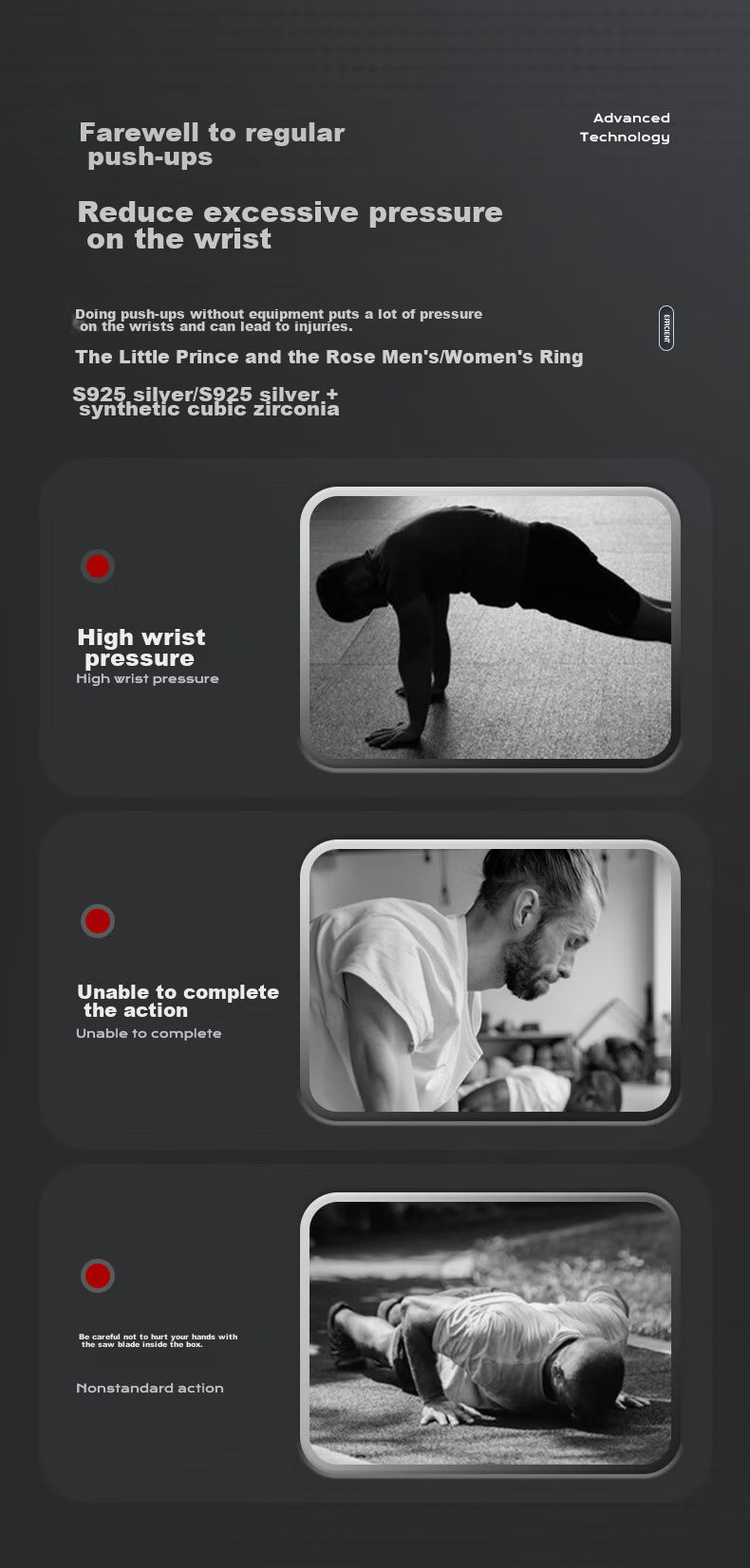 Li-Ning Push-Up Training Board, Portable Push-Up Stand for Home Fitness Equipment, Muscle Training Auxiliary Device 2