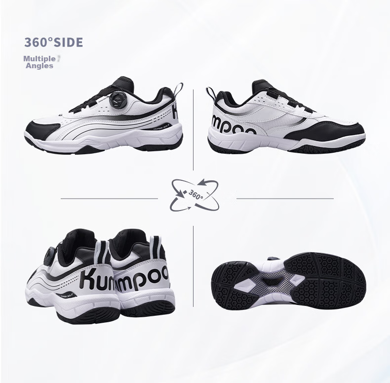 KUMPOO Badminton Shoes, Xunfeng Lightweight Breathable Non-Slip Wear-Resistant Men's And Women's Fly-Knot Shoes KHR-D96, Jade White, Size 43 19