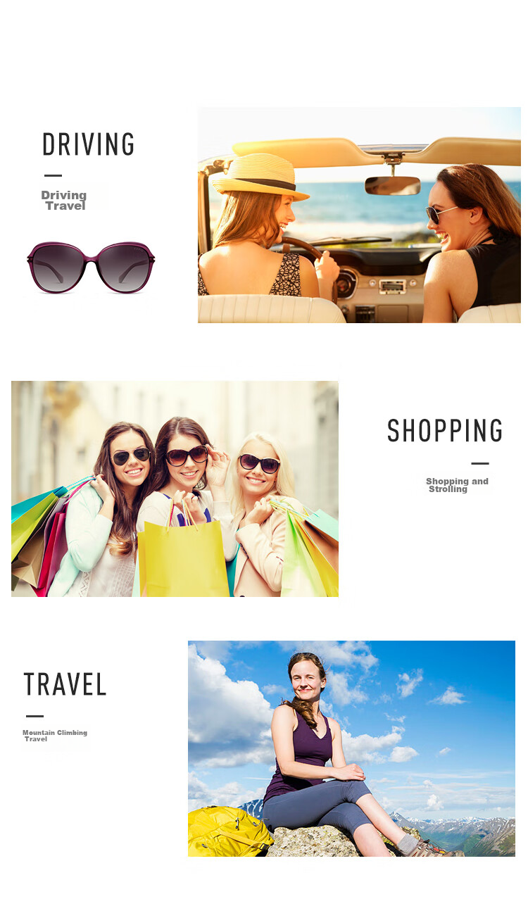 PARIM Sunglasses for Women, Fashionable And Elegant Large Frame Sunglasses, Round Face-Minimizing Effect, Sun Protection, UV Protection, Polarized Driving Glasses 11