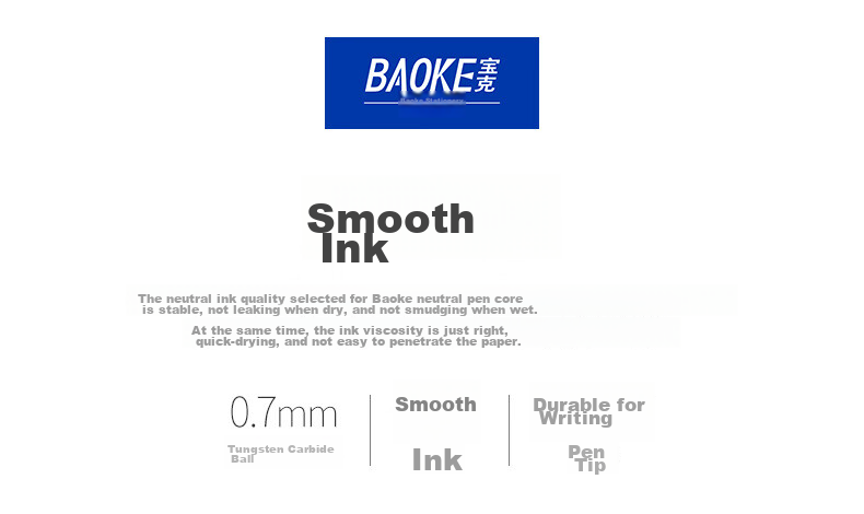 BAOKE PS1800, 0.7mm Large Capacity Gel Pen Refills, Ink Pen Refills for Signature Pens, Bullet Tip, Black, 12 Pieces/box 2
