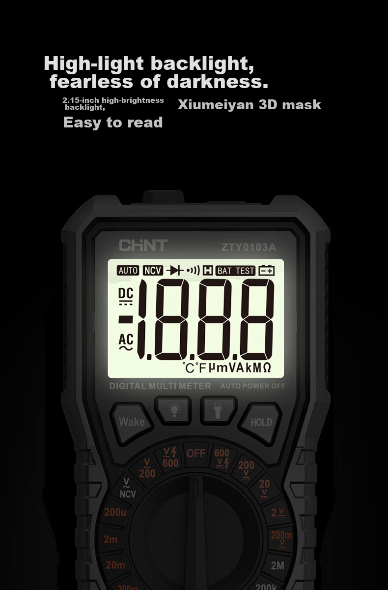 CHNT Multimeter, High-Precision Digital Intelligent Burn-Proof Portable Multi-Function Universal Meter, Electrician Repair-Specific Ammeter 5