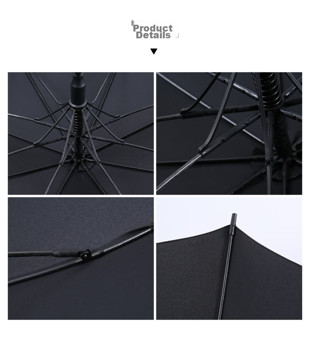 MAYDU Large Straight Handle Umbrella, 1.2 Meters Automatic Opening, Men's Business Umbrella M1125, Black 16