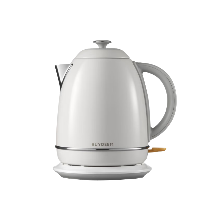 Buydeem Portable Electric Kettle for Home Use, Automatic All-In Colorful 304 Stainless Steel Temperature-Controlled Stylish Hot Water Kettle K640C Snow White