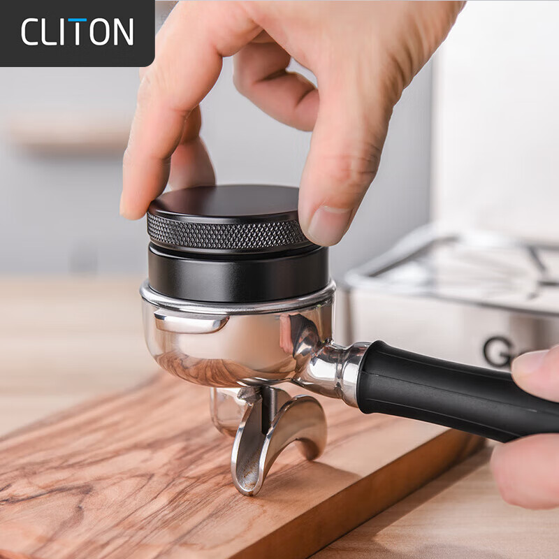 CLITON Three-Leaf Coffee Tamper, 304 Stainless Steel, Three-Ply Tamper, Espresso Machine Tamper, Medium Size 53mm