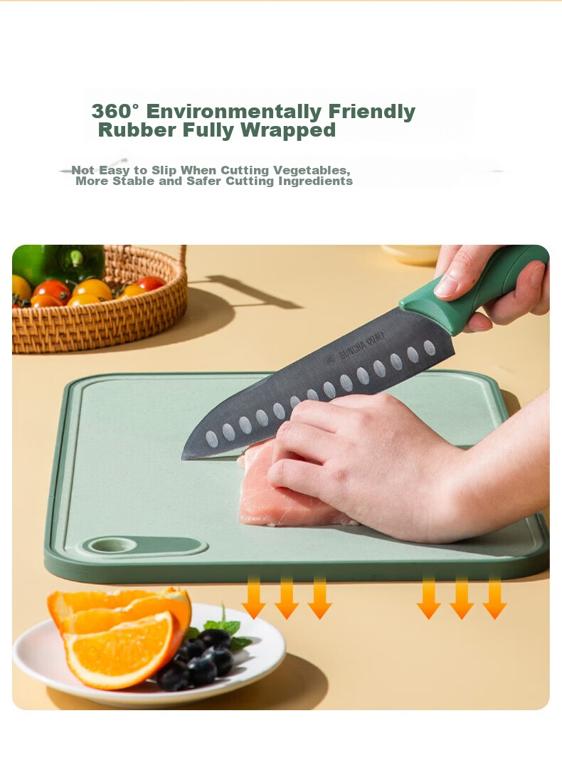Suncha Antibacterial And Mold-Resistant Cutting Board, Fruit And Baby Food Board, Double-Sided Chopping Board for Home Use, Sticky Plastic Cutting Block, 40*28*1 9