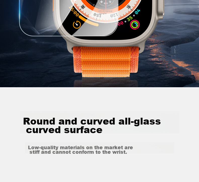 ESCASE Apple Watch Ultra Protective Film, Hydrogel Coating, Full Screen Protection, Anti-Scratch, Anti-Fingerprint, Shockproof, for Apple Watch Ultra 3/2/1, 49mm, 2-Pack 5