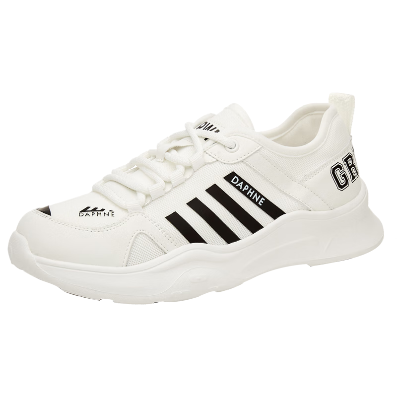 DAPHNE Women's Thick-Soled Lightweight Fashionable Breathable Casual Running Shoes, Model 4623303071, White, Size 38