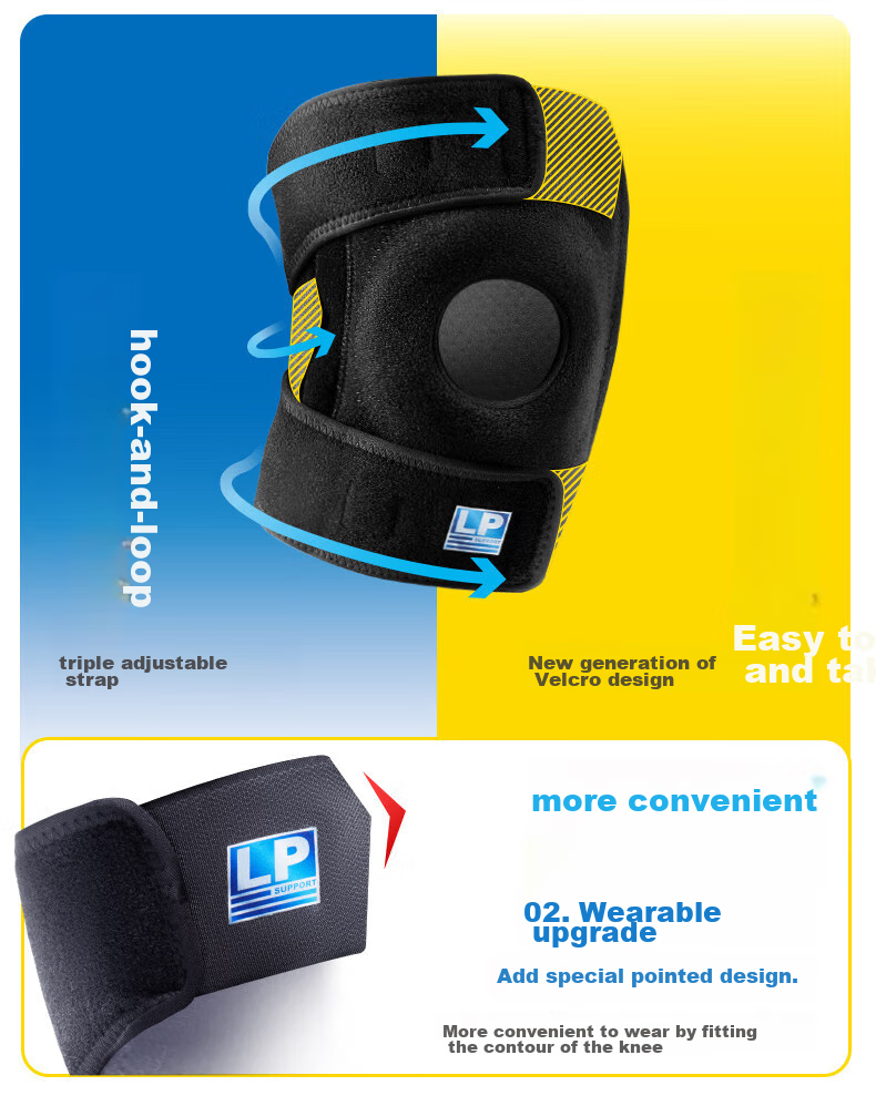 LP 546CN Sports Knee Brace, Breathable, Four-Spring Support, for Running, Basketball, Cycling, Hiking, Badminton, Specialized Protective Gear 5