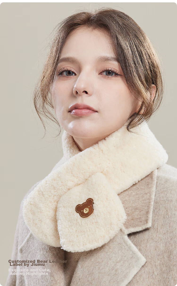 JIUMU Wool Scarf for Women, Autumn And Winter Neck Warmer, Warm Scarf, Gift for Girls, Mid-Autumn Festival Birthday Present, Gift Box Set 5