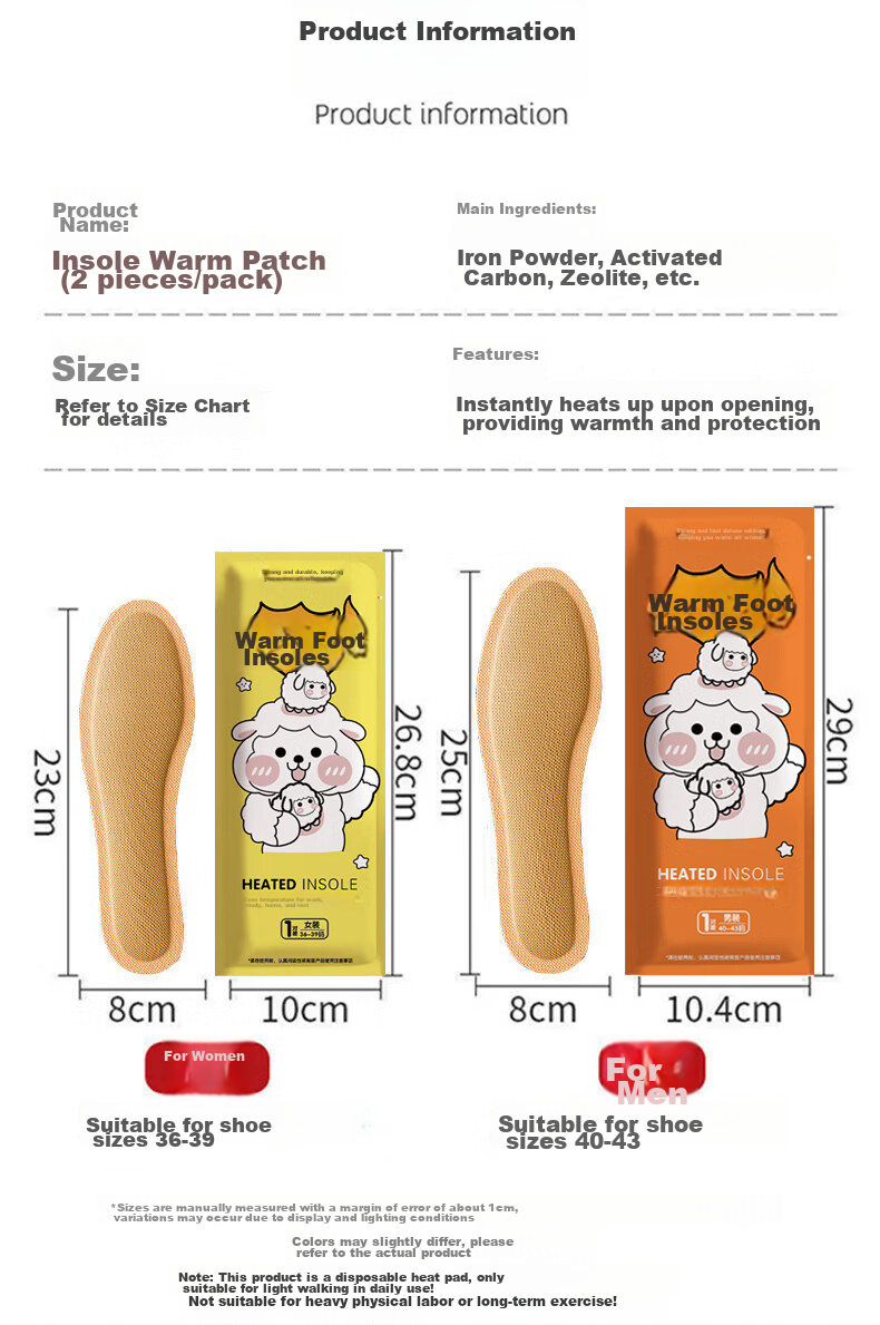 Cigeman Heated Shoe Insoles [20 Pieces], Foot Warmer, Warm Foot Pad, Foot Warmer Patch, Cold-Proof, Warmth Retention, Suitable for Men And Wome 4