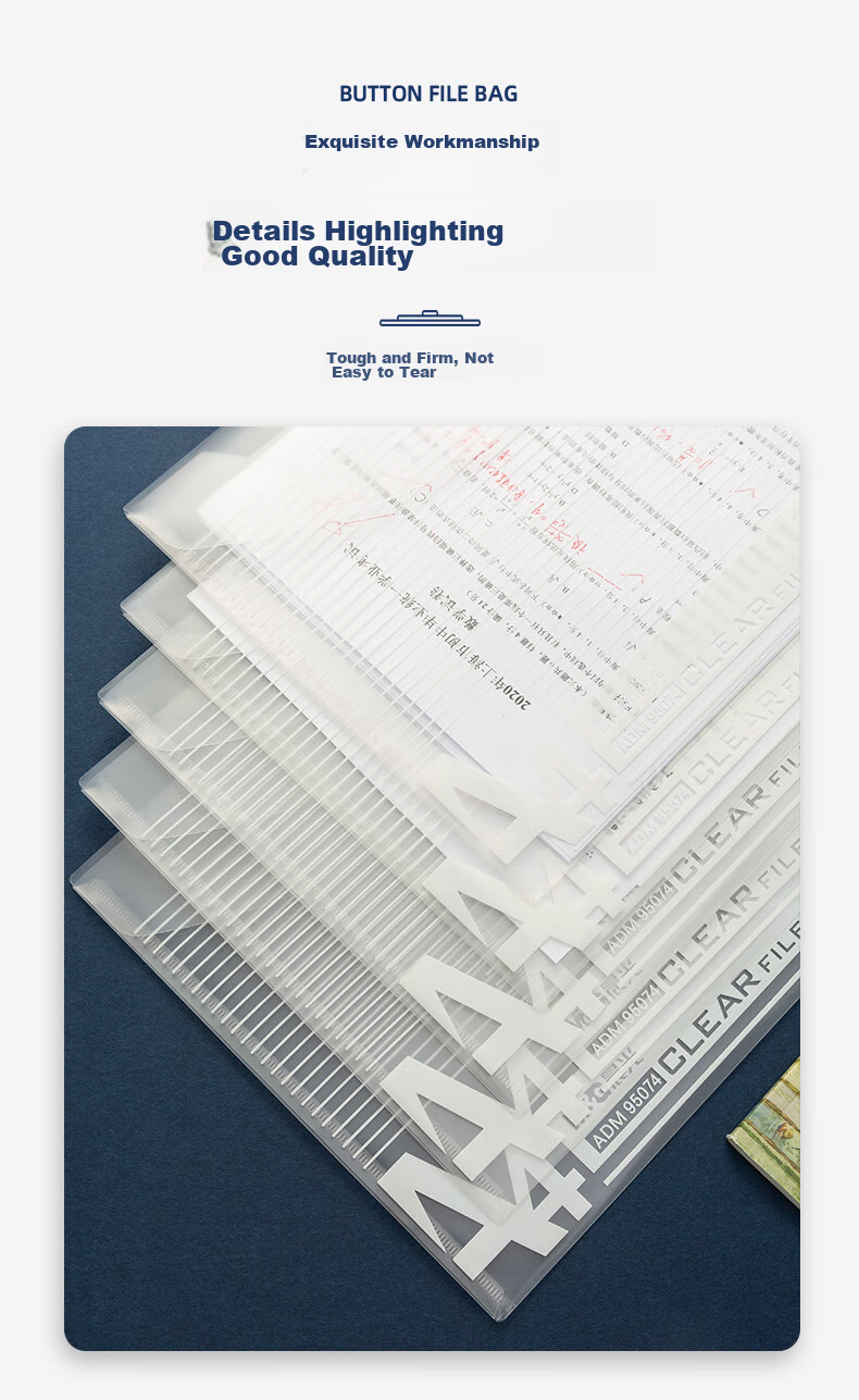 M&G Stationery A4 White Grid Button Folder, Press Stud Folder, Office Document Folder, Student Exam Paper Storage File Folder, Document Organizer Storage Folder, Pack of 12 ADM94516 10