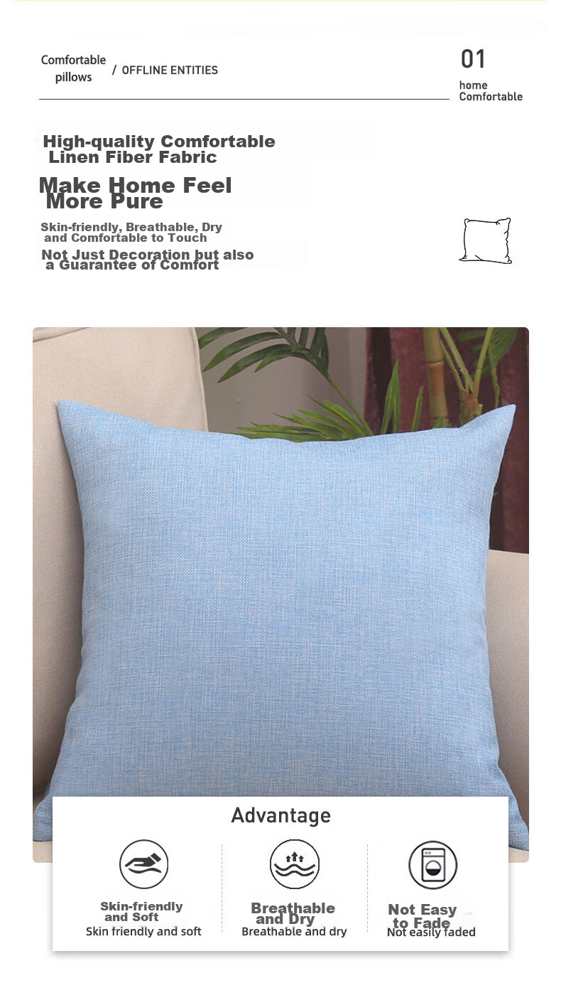 Grace Throw Pillow, Solid Color Cushion, Office Backrest, Bedside And Sofa Back Support, Removable Cover, 45*45cm, Gree 3