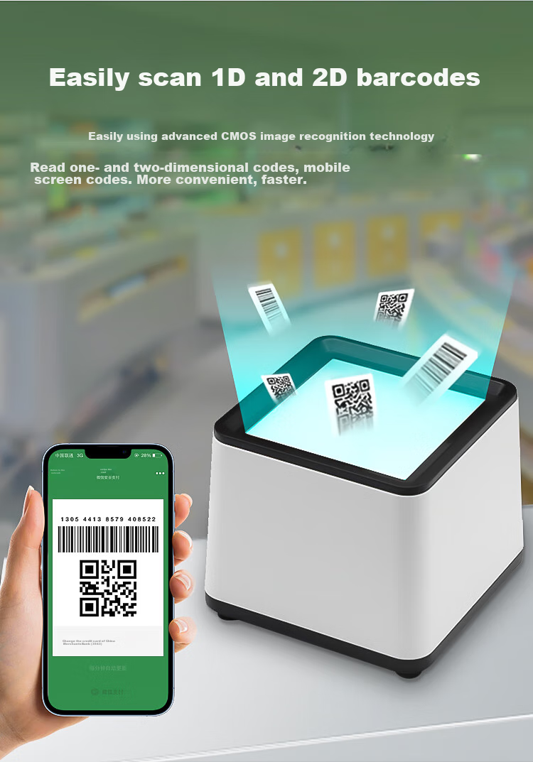 Newland NLS-FR40 QR Code Scanning Platform Barcode Scanner, Supermarket Cashier WeChat Payment Scanner Gun Express Delivery Scanner, USB Port 9