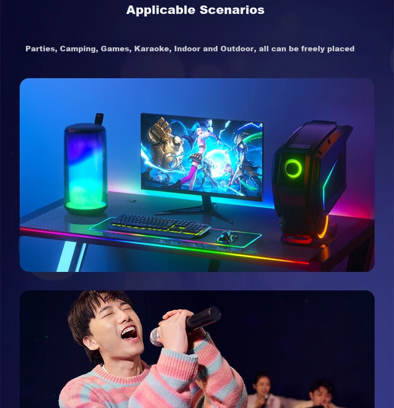 Soaiy K69 Microphone, Karaoke Microphone, All-In Wireless Bluetooth Speaker, Singing Special Device, Home KTV Sound System Set, Children's Microphone 22