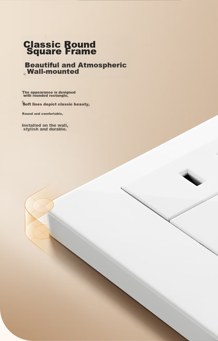 BULL Switch Socket G07 Series, 10A Four-Hole Two-Gang Two-Pole Split Type, 86-Type Panel G07Z222S, Ivory White 3
