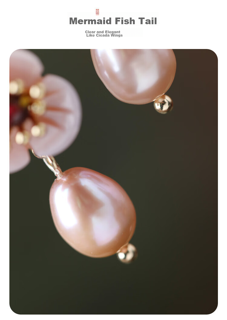 Fenghuangniepan Freshwater Pearl Earrings for Women, Elegant Stud Earrings with Niche Design, Earrings for Girlfriend's Birthday Gift 7
