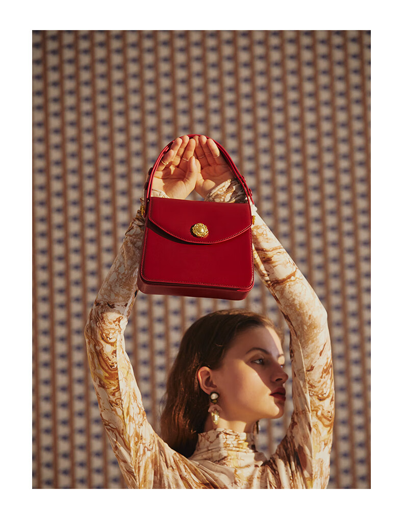 La Festin Handbag, 2026 New Style Sugar Cube Bag, Underarm Red Wedding Bride Tote Small Square Bag, Birthday Gift for Wome 21