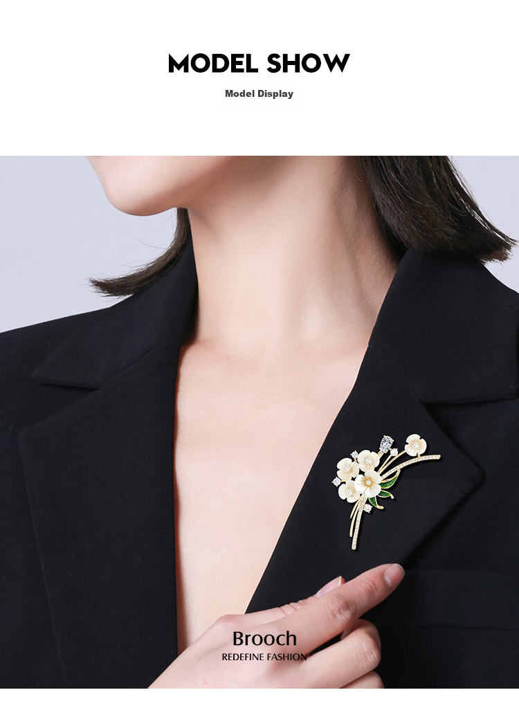Qlady High-End Luxury Brand Brooch for Women, Anti-Exposure Pin, Suit Accessory, Mid-Autumn Festival Gift 7