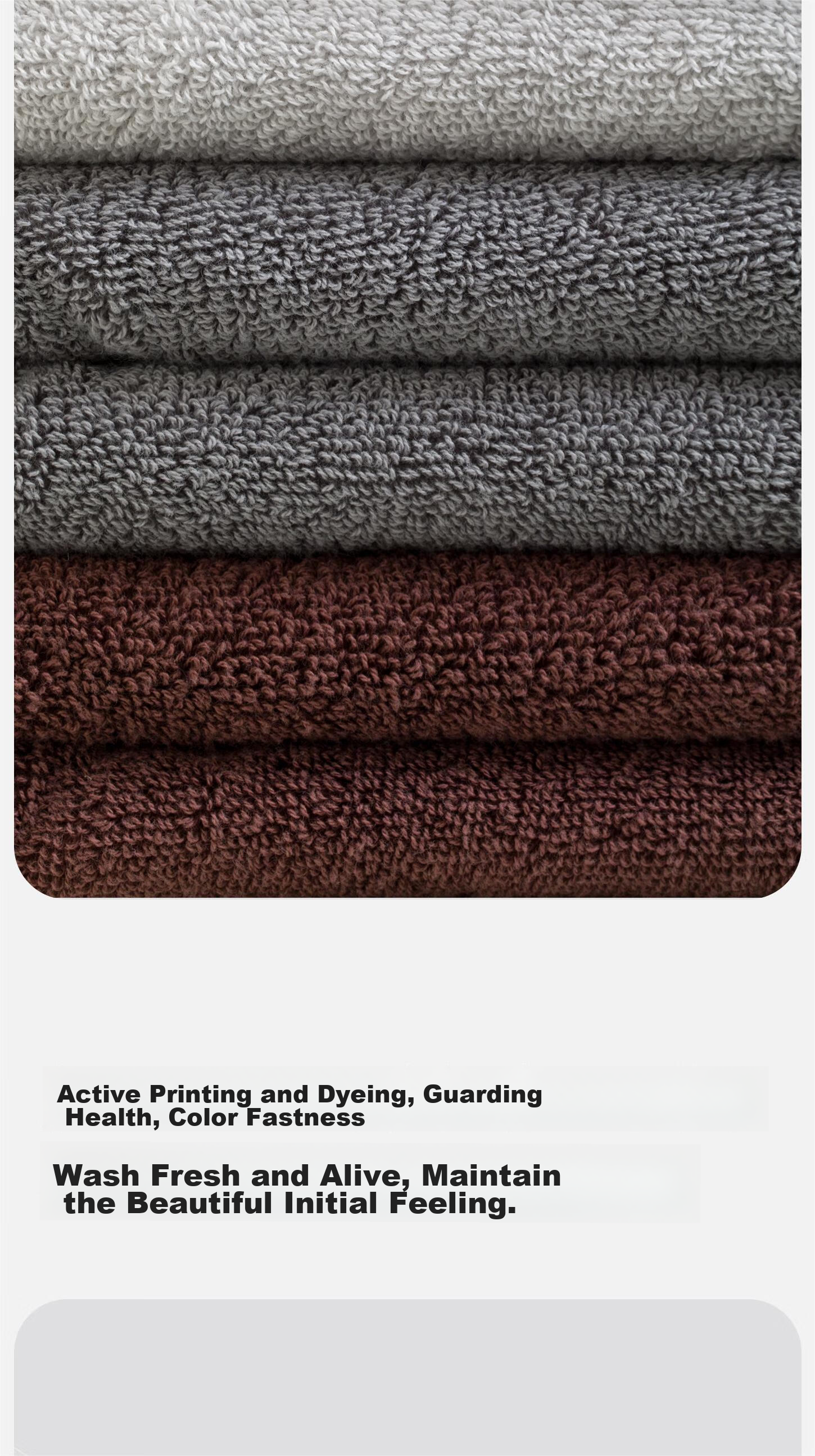 GGT Japanese Face Towel for Men, Pure Cotton Adult Bath Towel, Thickened Hotel Absorbent Hand Towel for Women, Jiao Cha + Smoky Gray 8