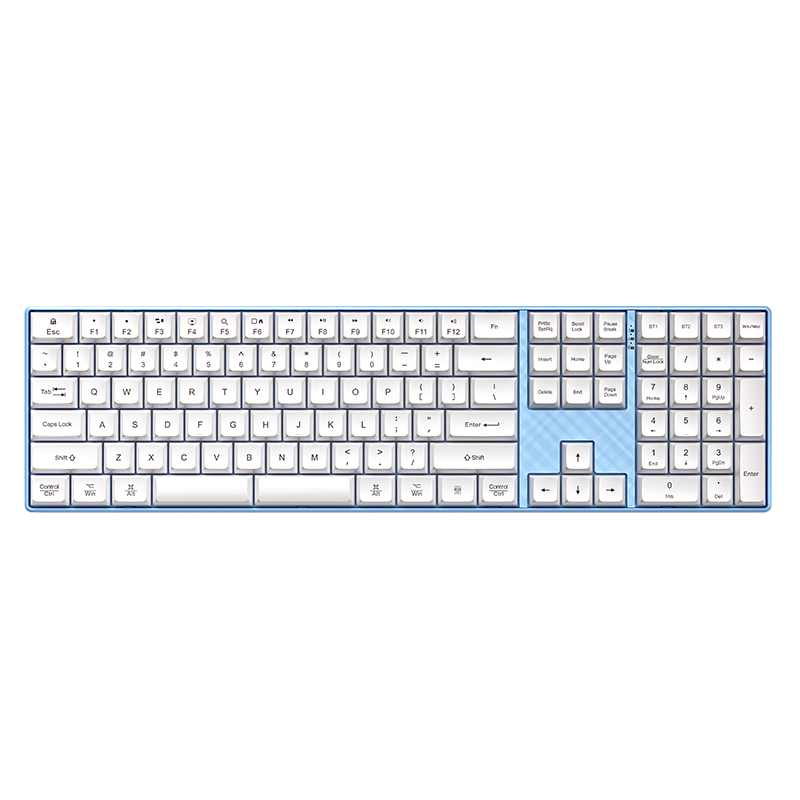 Aigo V610 Blue Quiet Office Business Keyboard, Wireless Bluetooth Connection, Rechargeable Lithium Battery, Compatible with WIN/MAC Dual Systems, Scissor Foot Structure, Full Size