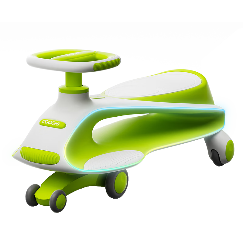 COOGHI Children's Twist Car for Ages 1-3, Anti-Rollover, Adult-Friendly, Quiet Wheels, Ride-On Toy, First Birthday Gift, Sound And Light Effects, Gree