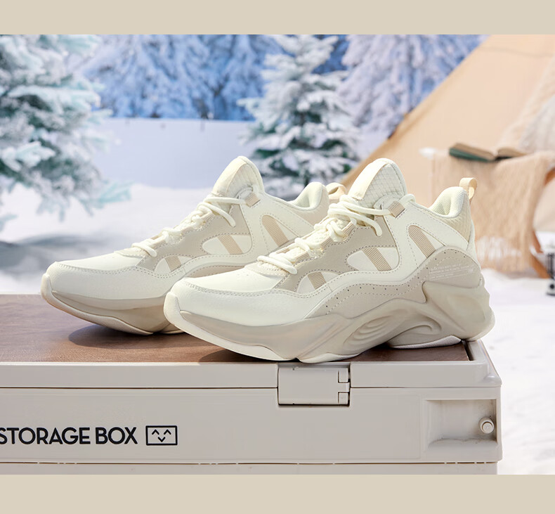 361° Women's Sports Shoes, Autumn And Winter Warm Fleece-Lined Retro Thick-Soled Casual Dad Sneakers, Women's 681946707A-9 31
