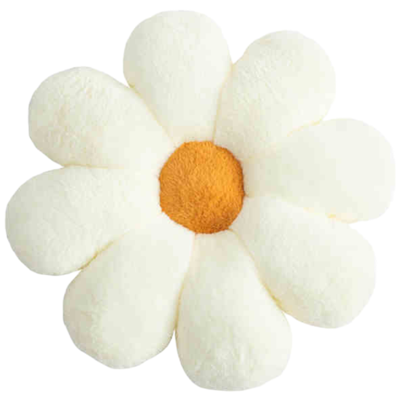 Pierre Cardin Flower Hug Pillow, Seat Cushion, Sofa Pillow, Bay Window Sunflower Chair Pad, Butt Cushion, White