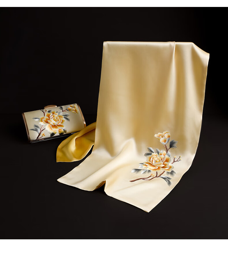 Hangsilu Silk Scarf And Bag Set, Mulberry Silk Women's Shawl, Birthday Gift for Mom Or Teacher on Mid-Autumn Festival 16