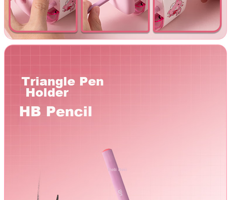Deli Mengyi Series Student Stationery Gift Box Set for Grades 1-2, Including Pencil, Eraser, Pencil Sharpener, Grip Holder, Exam Supplies, Back-To Essentials, Birthday Gifts for Boys And Girls, 17 Pieces 10