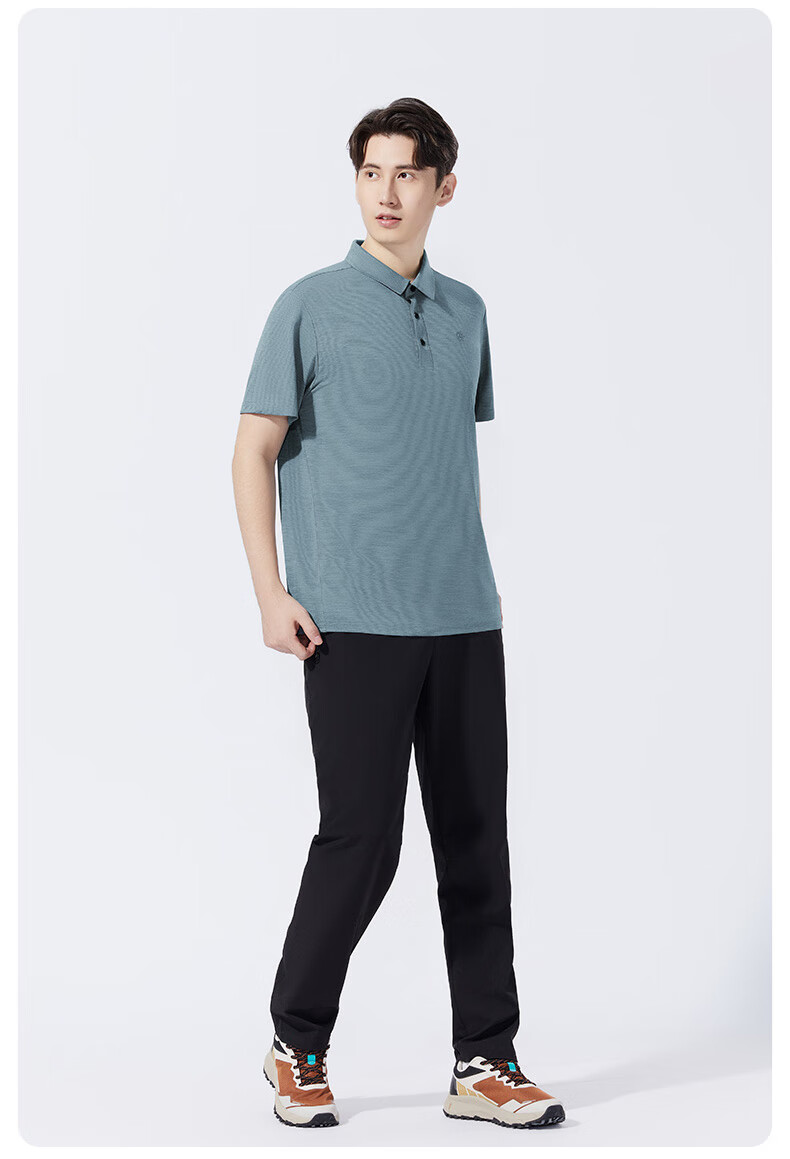 TECTOP Short-Sleeve T-Shirt for Men, Spring And Summer Outdoor Commute Business Casual POLO Shirt 2422147TX Blue Floral Yarn L 19