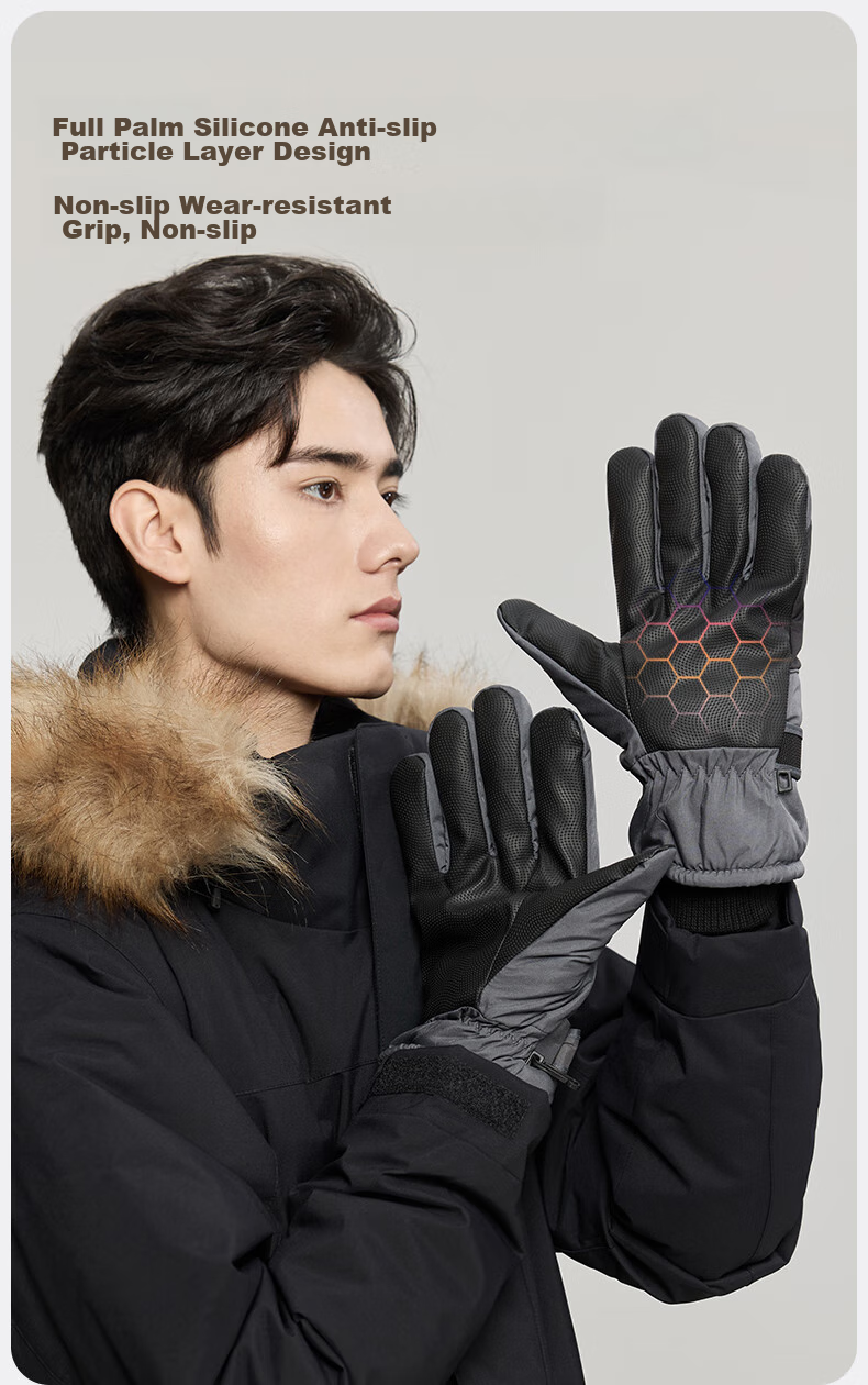 MISSION UV Ski Gloves for Men, Winter Thickened Fleece-Lined Windproof Cold-Resistant Water-Repellent Autumn And Winter Cycling Touchscreen Warm Gloves 7