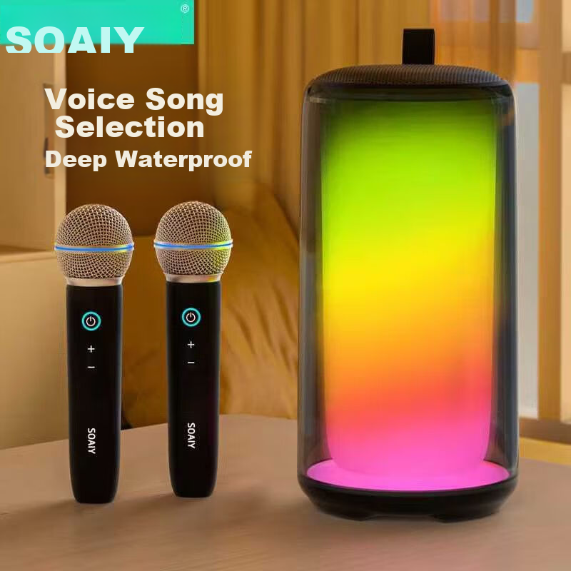 Soaiy K69 Microphone, Karaoke Microphone, All-In Wireless Bluetooth Speaker, Singing Special Device, Home KTV Sound System Set, Children's Microphone