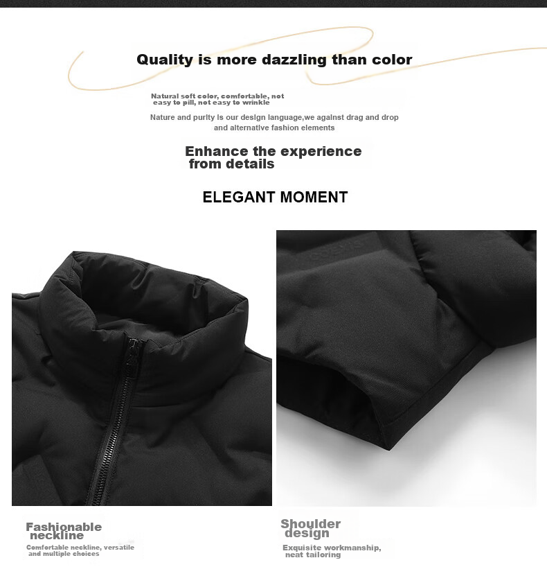 JEEP SPIRIT Men's Down Vest, Autumn And Winter Sleeveless Jacket, Short Gilet, Duck down Warm Vest Top, Black, 3XL 6