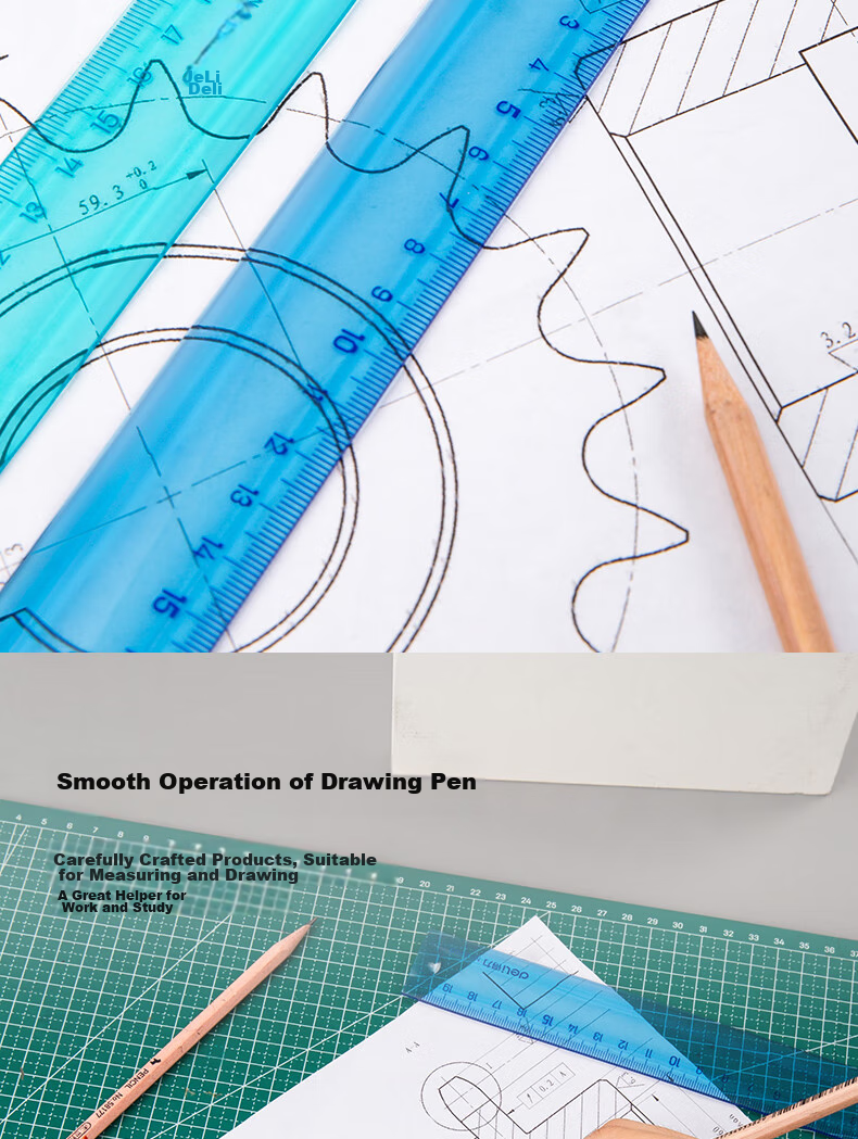 Deli 20cm Flexible Straight Ruler with Clear Markings, Flexible And Durable, Not Easily Broken, Student Back-To Stationery, Random Color, College Entrance Exam Blessing Gift 5