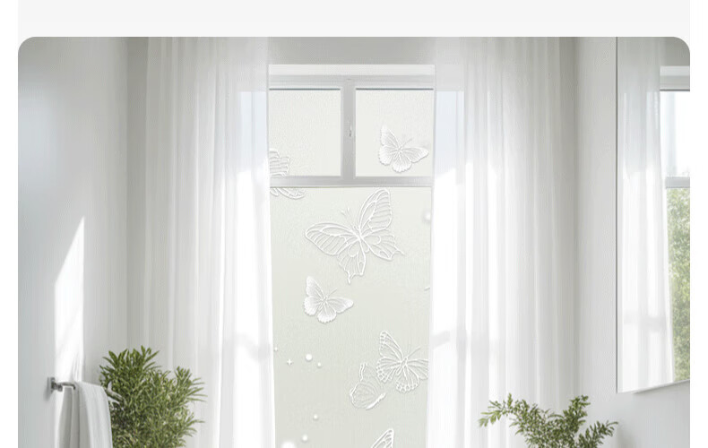 Zichen Window Static Cling Frosted Film, Light-Transmitting But Opaque Window Sticker, Glass Decal, Bathroom Privacy Film 8