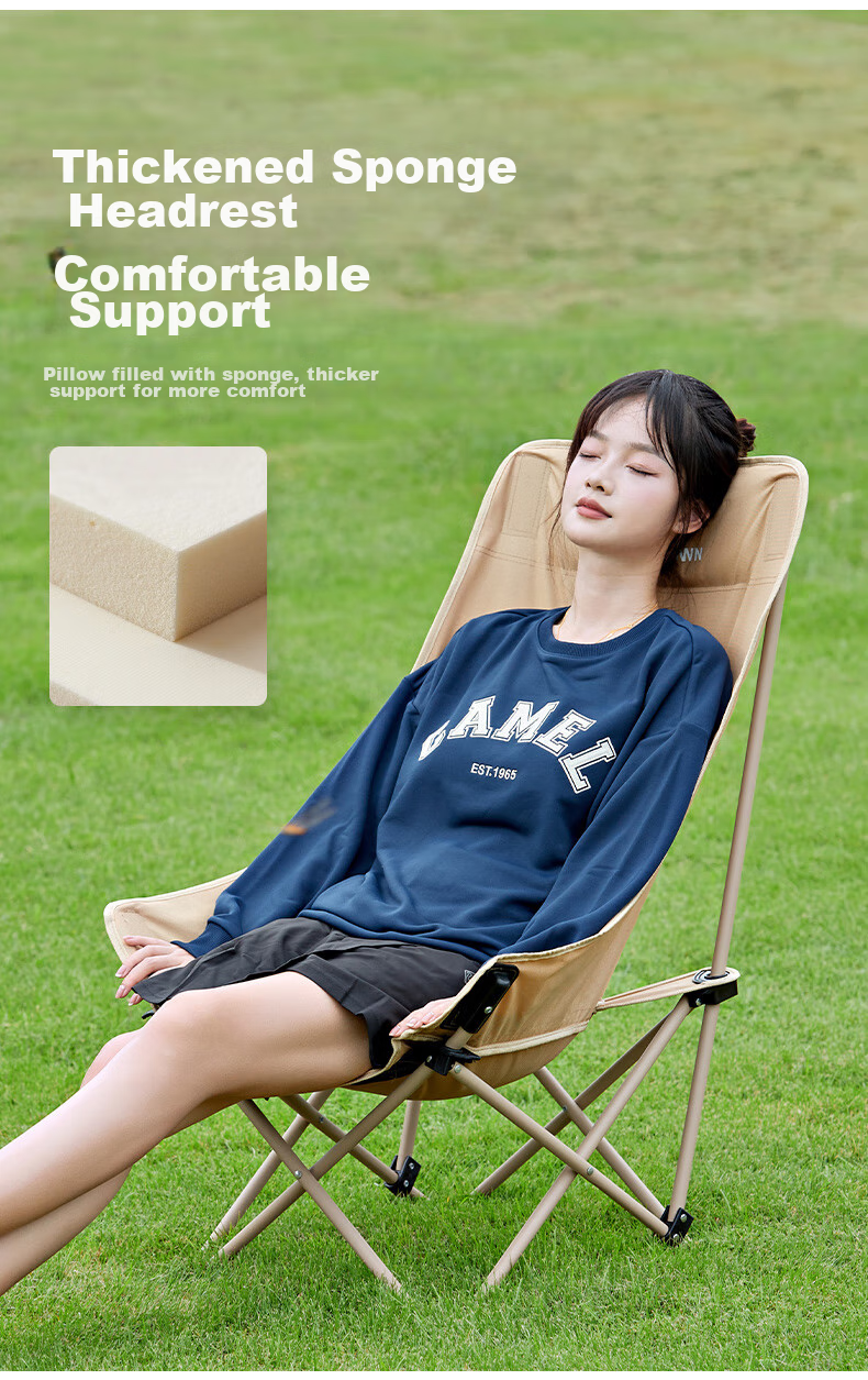 Camel Outdoor Folding Chair Moon Chair Camping Picnic Chair Beach Portable Stool Outdoor Sketching Fishing Chair D080C 8
