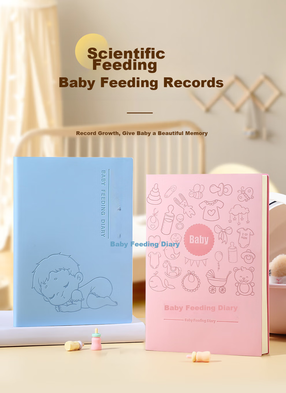 Jiaranheng A5 Baby Feeding Record Book, Infant Milk And Complementary Food Feeding Diary, Newborn Growth And Development Record Manual, Daily Life Record Notebook, Pink 1
