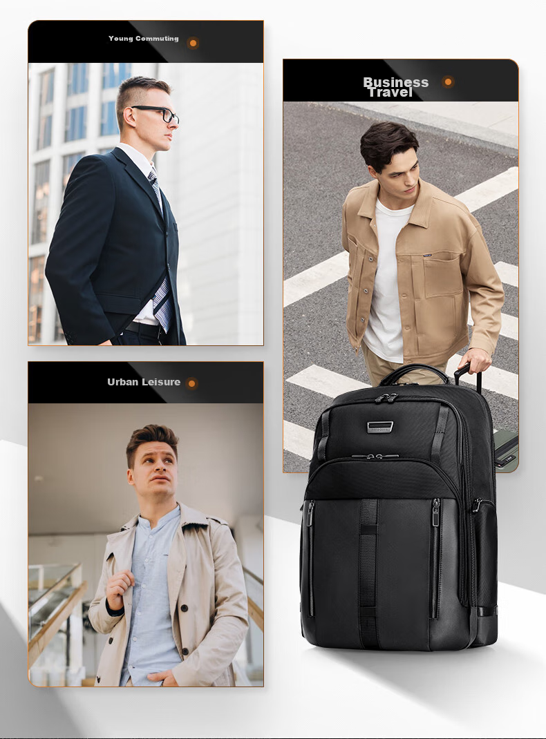 Xinxiuli Large Coffee Bag Men's Backpack, 15.6-Inch Laptop Bag, Business High-End Large Capacity Travel Bag, Father's Gift KO1 3