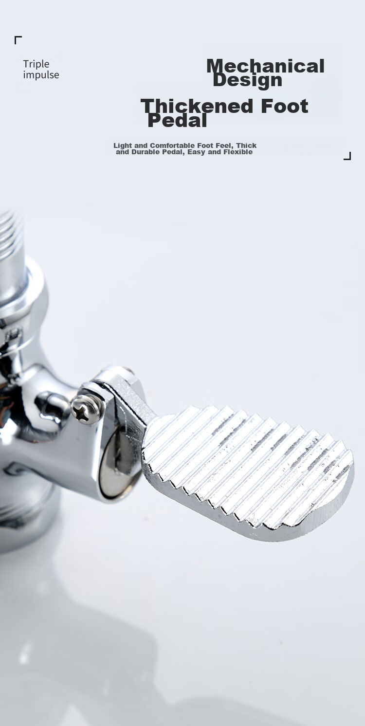 KEGOO Toilet Squatting Pan Foot Pedal Valve, Squat Toilet Foot-Operated Flush Valve, Brass Valve Body K5031 5