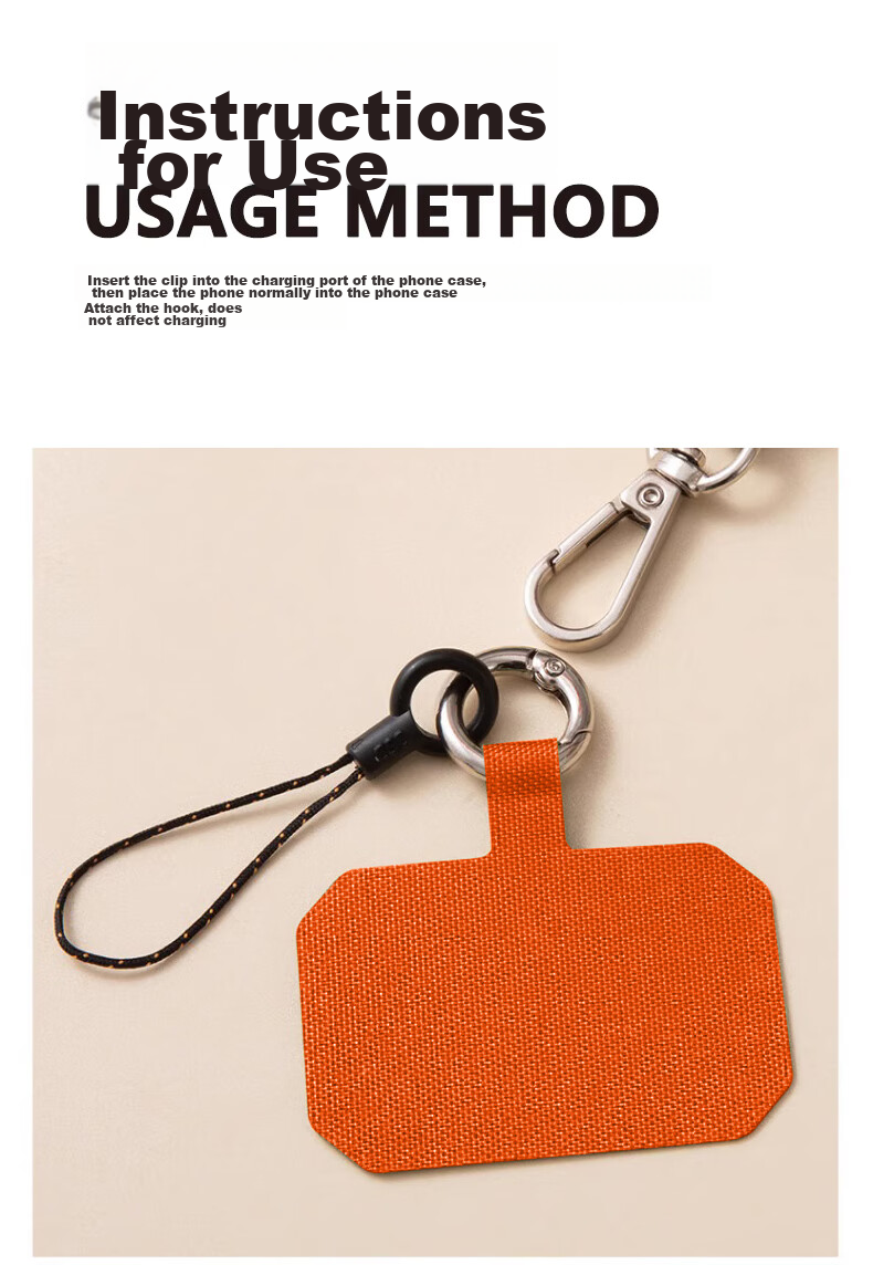 Dipuer Phone Strap Neck Strap Crossbody Adjustable Retractable Anti-Loss Universal Phone Case Durable Long Style Bright Orange [Ring Holder + Clip] 7