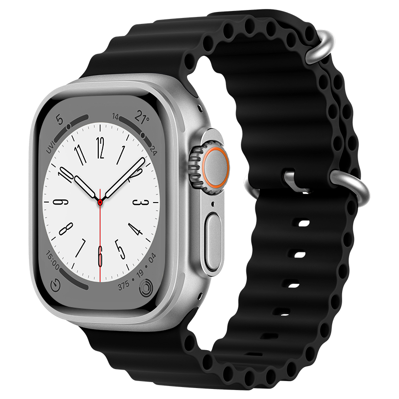 BHO Compatible Apple Watch Band for Apple Watch S12/Ultra4 Ocean Band, IWatch S11/S10/9/8/7/6/SE/Ultra3/2 Silicone Watch Strap