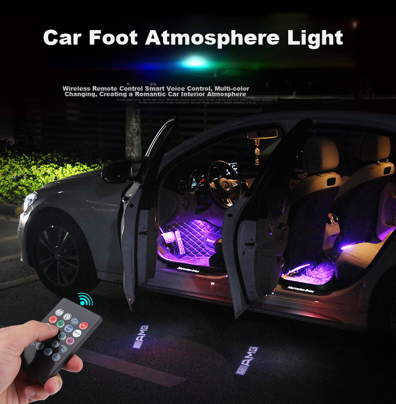 Dijialun Car Ambient Light, Interior Modification, No Wiring Required, Wireless Remote Control, Universal USB Car Atmosphere Light, Footwell Interior Decoration Light, LED Breathing Light, Creative Product, Music Rhythm Light 1
