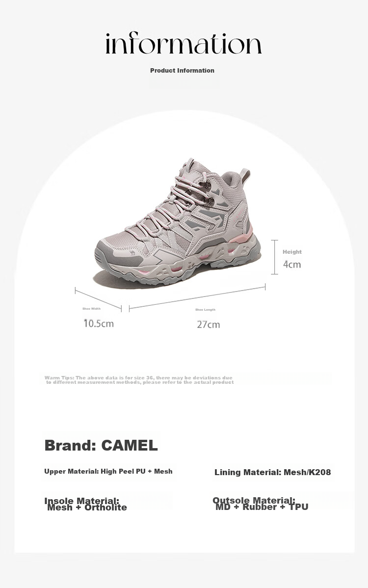 CAMEL Autumn And Winter [Kunlun Mountain] Hiking Shoes, Water-Resistant, Non-Slip, Outdoor High-Top Trekking Shoes, Professional Climbing Sports Shoes 12